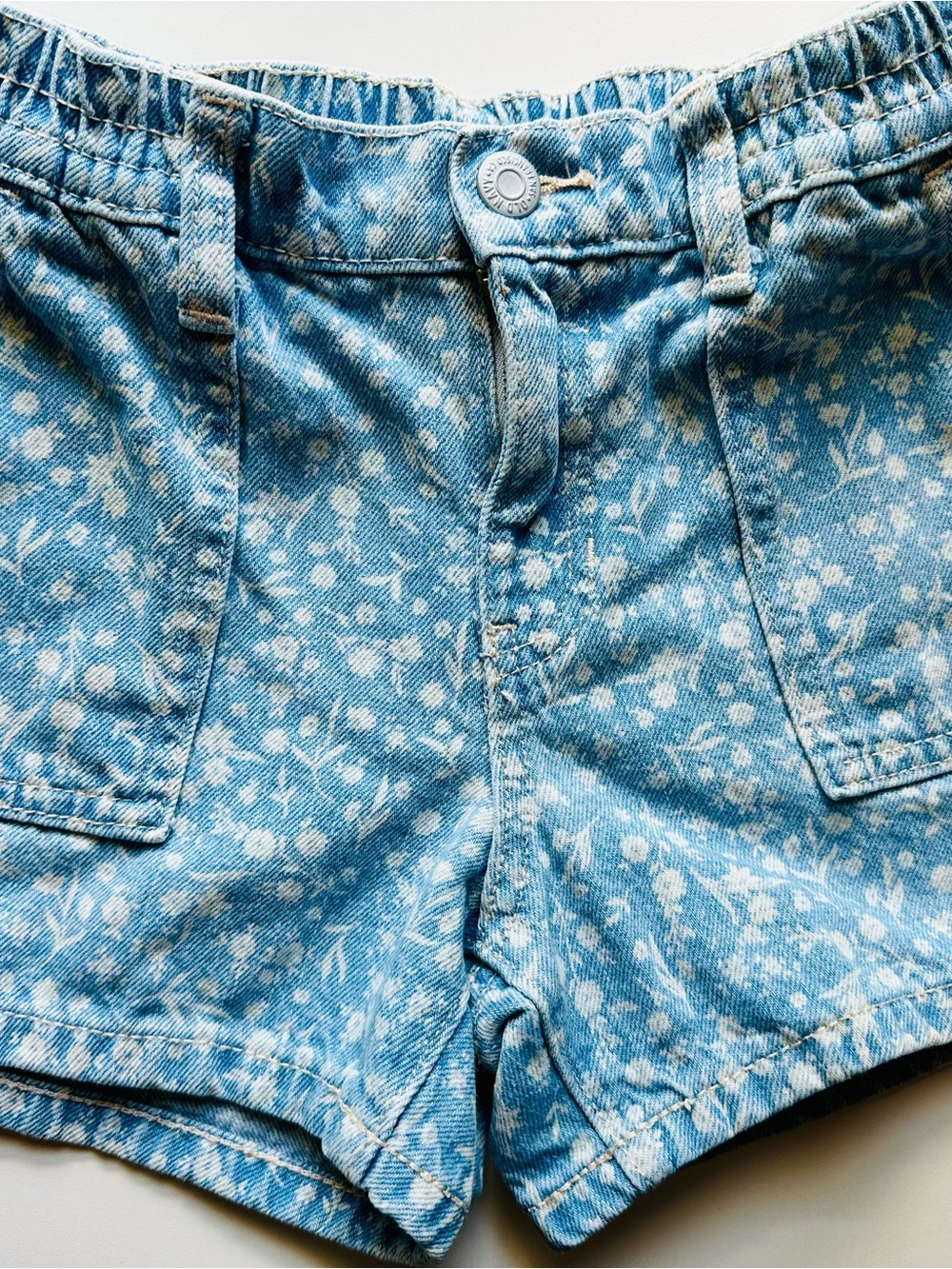 Old Navy Light Blue Floral Denim Girls Shorts